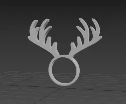 Deer Head Ring 3D Print Model