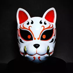 Demon Kitsune Mask - Japanese Mask - High Quality Details