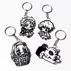DEMON SLAYER KIMETSU NO YAIBA KeyChain Keychains TANJIRO, INOUSUKE, ZENITSU, NEZUKO