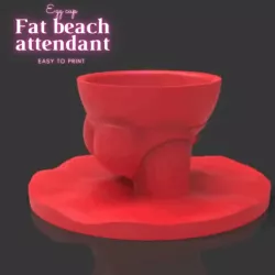 Egg cup-FAT BEACH ATTENDANT