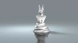 Egyptian God : Anubis Bust Statue With Base and Without Tribal Art Decor