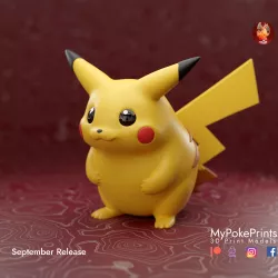 Fat Gen 1 Pikachu figure pre-supported