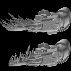 Flaming Blade addon for Space Warrior Power Fist