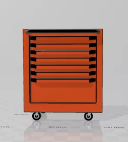 GARAGE WORKSHOP WALL, ( mobile module with 7 drawers ) 1/10 SCALE