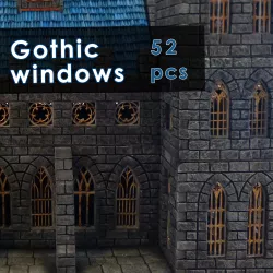 Gothic windows set