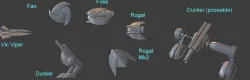 Gradius 1:1700 scale Vic Viper and enemies