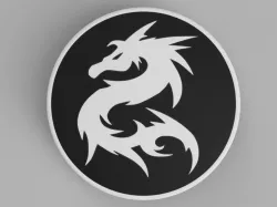 hood / trunk logo Bicolor Dragon01 82mm / 74mm for BMW vehicles