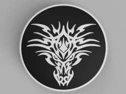 hood / trunk logo Bicolor Dragon02 82mm / 74mm for BMW vehicles