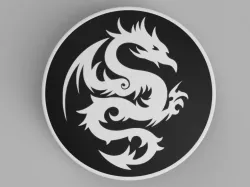 hood / trunk logo Bicolor Dragon03 82mm / 74mm for BMW vehicles
