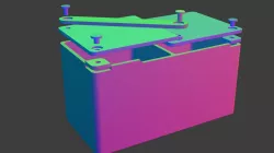Kinetic folding door container box
