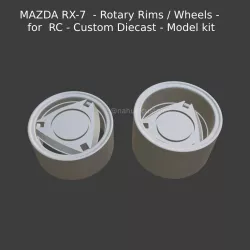 MAZDA RX-7 - Rotary Rims / Wheels - for RC - Custom Diecast - Model kit