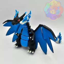 Mega Charizard X - Flexi Articulated Pokémon (print in place, no supports)