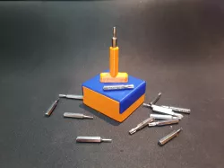 mini box for screwdriver of presision is stored in the tip holder
