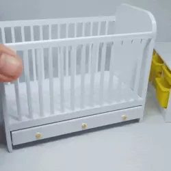 Miniature IKEA-INSPIRED GONATT CRIB furniture for 1:12 Dollhouse