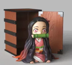 Nezuko Kamado-V2 SITTING POSE - Demon Slayer Kimetsu no Yaiba -禰ね豆ず子-FANART FIGURINE