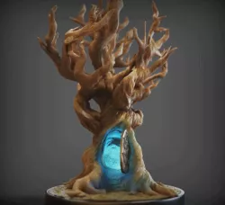 Old tree with Door diorama Theme -FANTASY- STAGE BASE BACKGROUND