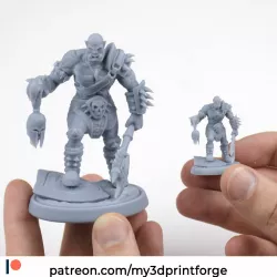 Ork Warrior STL 32mm and 75mm pre-supported