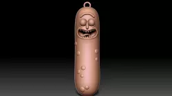 Pickle Rick keychain