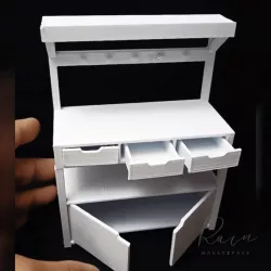 Potting Station, Miniature Potting Bench, Miniature Potting Table, Mini Pottery Barn-inspired Furniture for 1:12 Dollhouse,