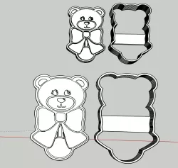 Rattle teddy bear cute baby new born cookie cutter embossed cake design decoration boy girl