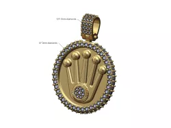 Rolex crown iced memory picture pendant with bail 3D print model