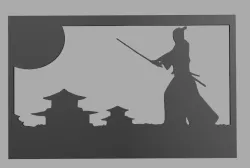 Samurai stencil decoration