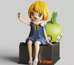 SUIKA -スイカ - Sitting POSE - DR. STONE -ドクターストーン - DOKUTĀ SUTŌN - FAN ART - 3D MODEL