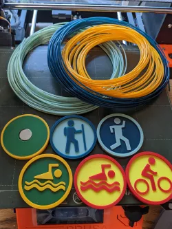 Swim, Bike, Run, Hike Fridge Magnets