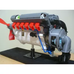 V-type 12-Cylinder Engine, Water-Cooled, Cutaway