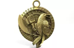 Viking crow pendant 2