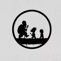 Wallart Silhouette Dragon Ball (Goku, Krillin and Master Roshi)