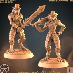 Werewolf Female with Sword Two models