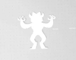 Werewolf Silhouette, Wolf Man Outline, STL and SVG, Stencil, Monster, Halloween