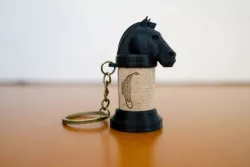 Wine Cork Chess Keychain