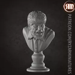 Wolf man bust