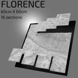 3D Florence | Digital Files | 3D STL File | Florence 3D Map | 3D City Art | 3D Printed Landmark | Model of Florence Skyline | 3D Art