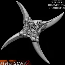 3D PRINTABLE JEEPERS CREEPERS 2 THROWING STAR SHURIKEN TOOTH STAR