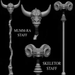 3D PRINTABLE MUMM RA STAFF AND SKELETOR HAVOC STAFF THUNDERCATS MASTERS OF THE UNIVERSE