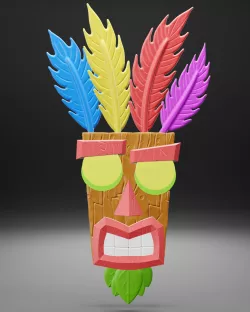 AKU AKU - CRASH BANDICOOT MASK WITH WALL HANGS
