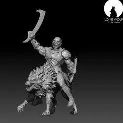 Azac-ul warrior in giant wolf