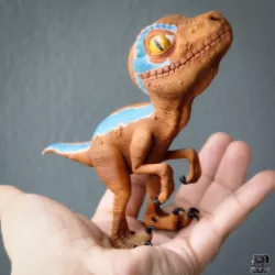 Baby Blue Velociraptor Dino for 3D Printing