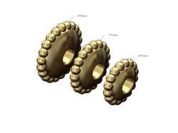 Beaded elliptical bead and bracelet charm 3D print model