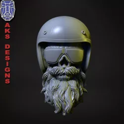 Biker skull version 6 Bas relief wall decor