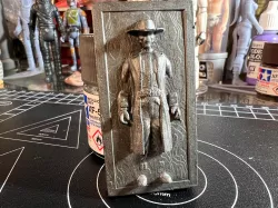 CAD BANE FROZEN IN CARBONITE, VINTAGE STAR WARS CUSTOM ACTION FIGURE, KENNER 3.75", 1/18, DIORAMA DISPLAY