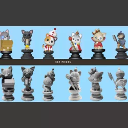 Cat Chess Pieces