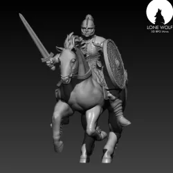Cerdorion Shieldmaiden with Sword, mounted