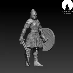Cerdorion Shieldmaiden with Sword, on foot