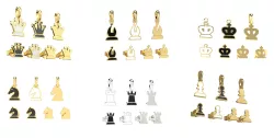 Chess pendants and earrings set 3D print models 3D print model