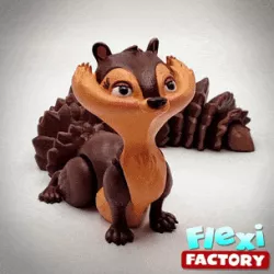 Cute Flexi Print-in-Place Squirrel Now with 3MF Files Included