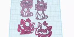 Cute kitty Marie cookie cutter, polymer clay cutter